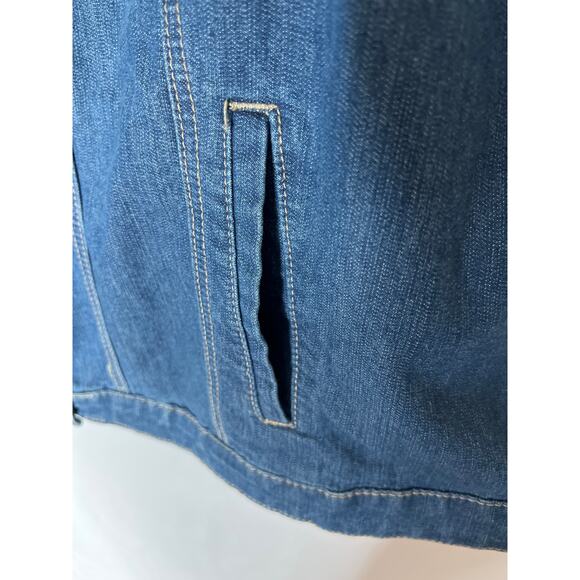 CJ Banks size 3X denim jacket large interior pocket button up outdoor walking - Picture 10 of 12